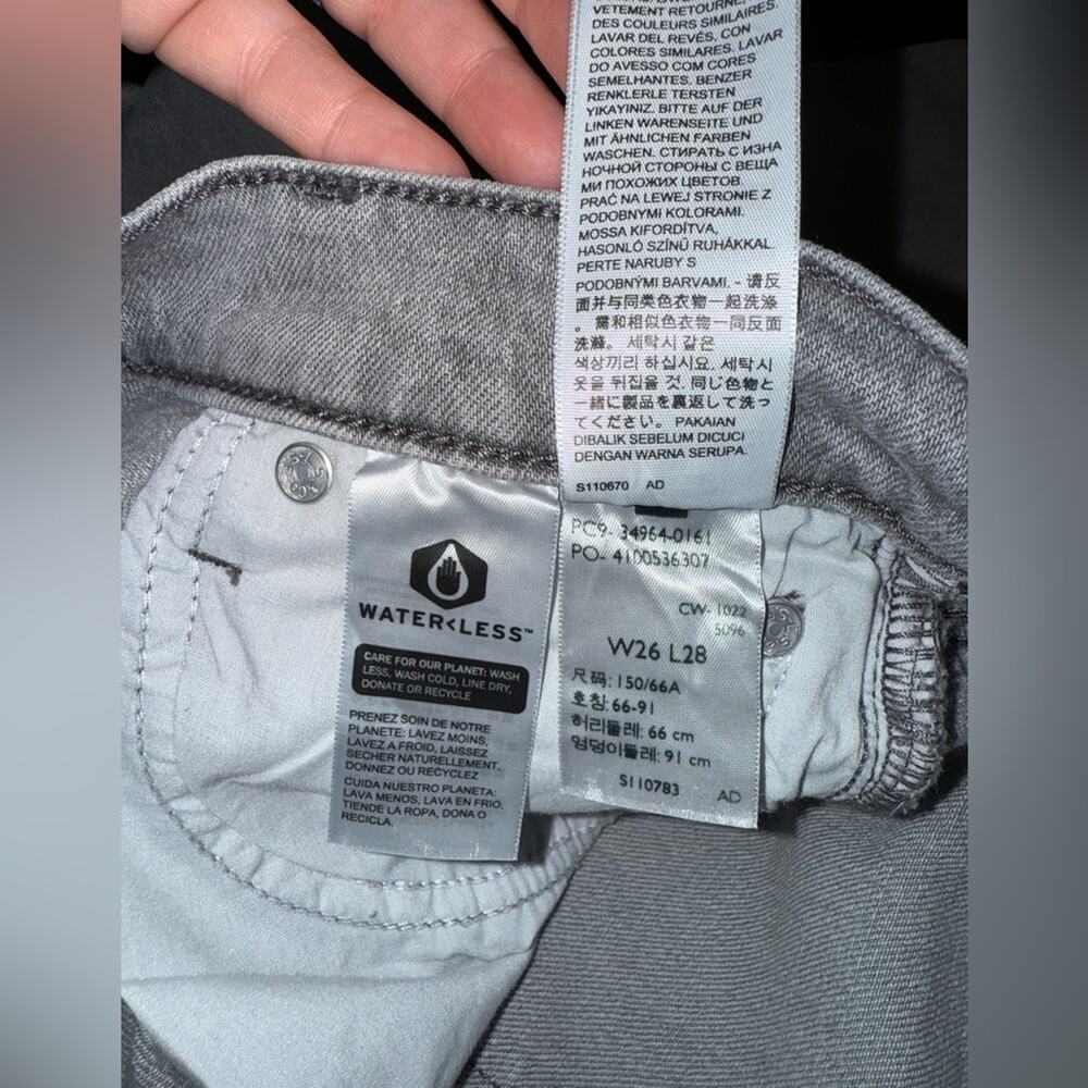 NEW LEVI’S PREMIUM WEDGIE STRAIGHT GREY DENIM JEANS SZ 26x28 NEW WITH TAGS - Picture 7 of 10